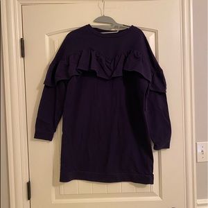 Ruffle sweatshirt dress
